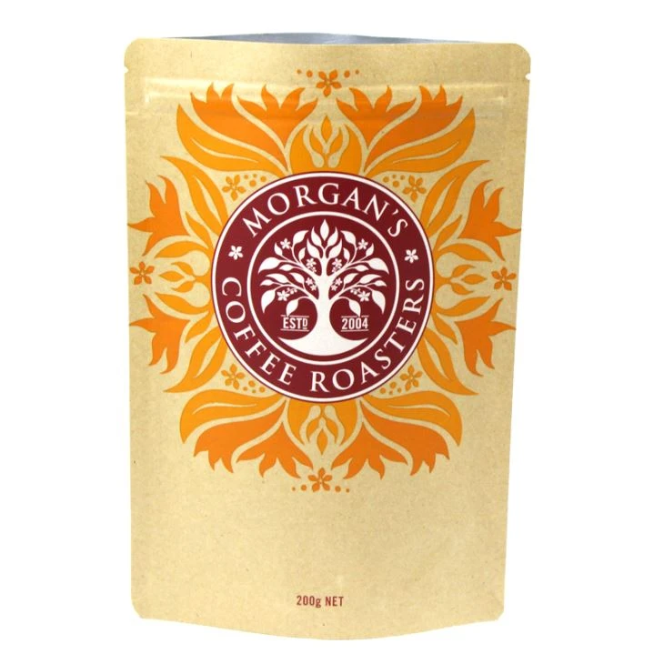 Kraft papper stå upp dragkedja kaffe väska med Vlave
