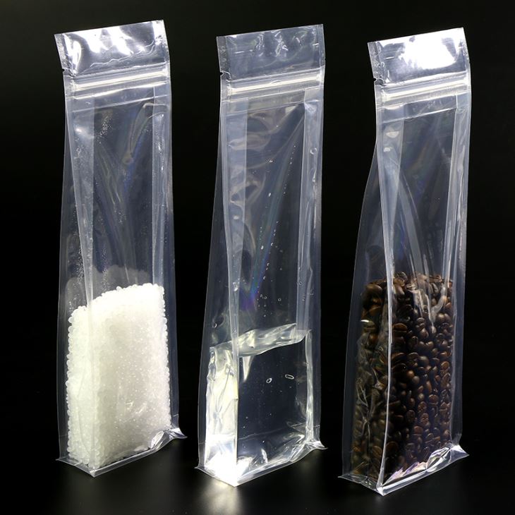 Klar kvadrat 200g plast platt bottenpåse med dragkedja