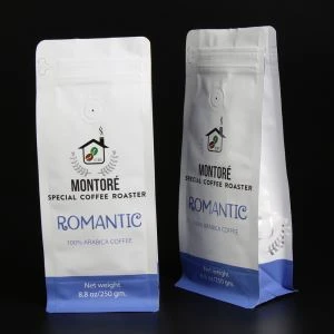 Skräddarsydda kaffebönorpackningsväska dragkedja