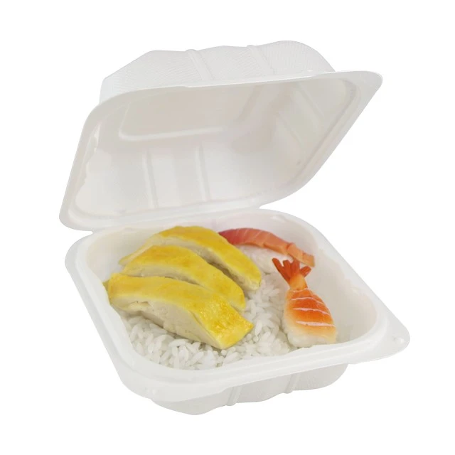 6 x 6 tum med gångjärn till-Go Food Containers FDA Food Grade