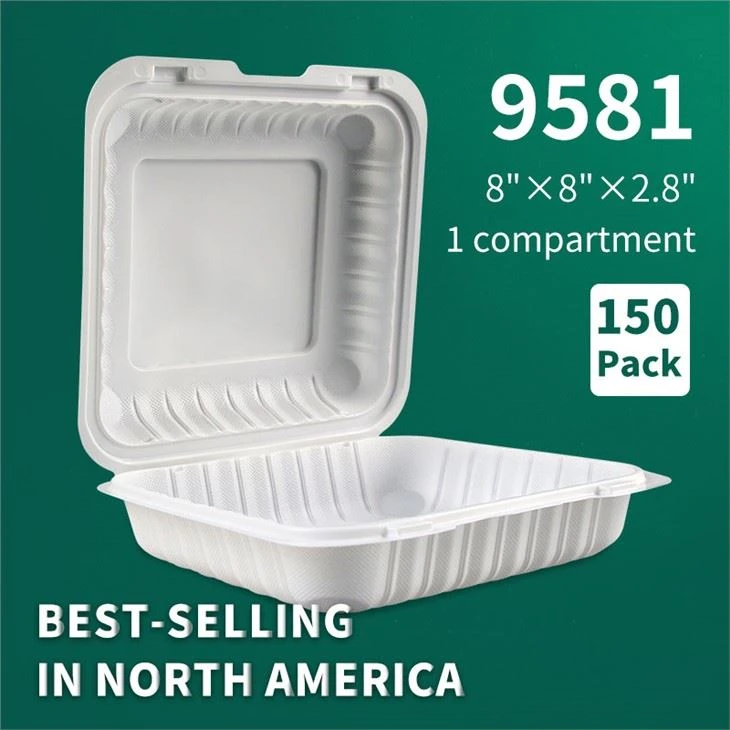 YR9581 America Hot Sale Engångsmat för avhämtning Clamshell Matbehållare Mikrovågsugn, gångjärnslunchlåda
