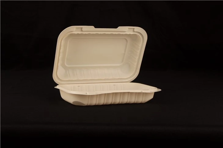 9x6inch Hinged To Go Clamshell Mineral Fylld Takeaway Matbehållare Kan användas i mikrovågsugn