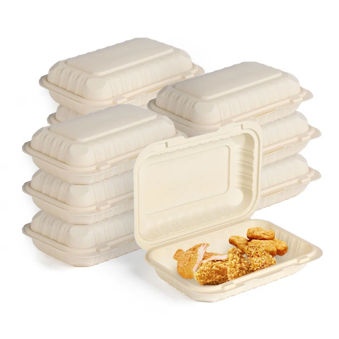 205 Takeout Förpackning Matbehållare Engångs to-go Lunchlåda Takeaway Behållare Plast Matlåda 9x6 tum