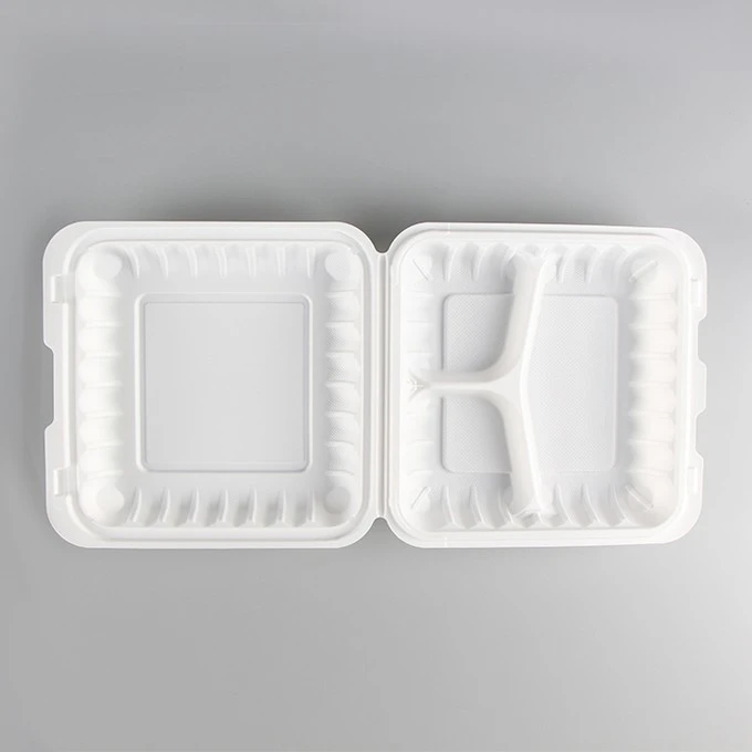9x9x3inch Microwavable Take Out Food To Go Container PP Plastic Disposable Take Away Lunch Bento Box
