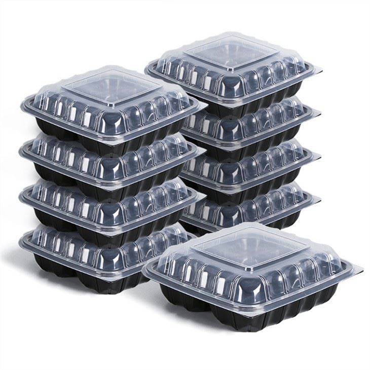 Tvåfärgad plastmatbehållare Clamshell