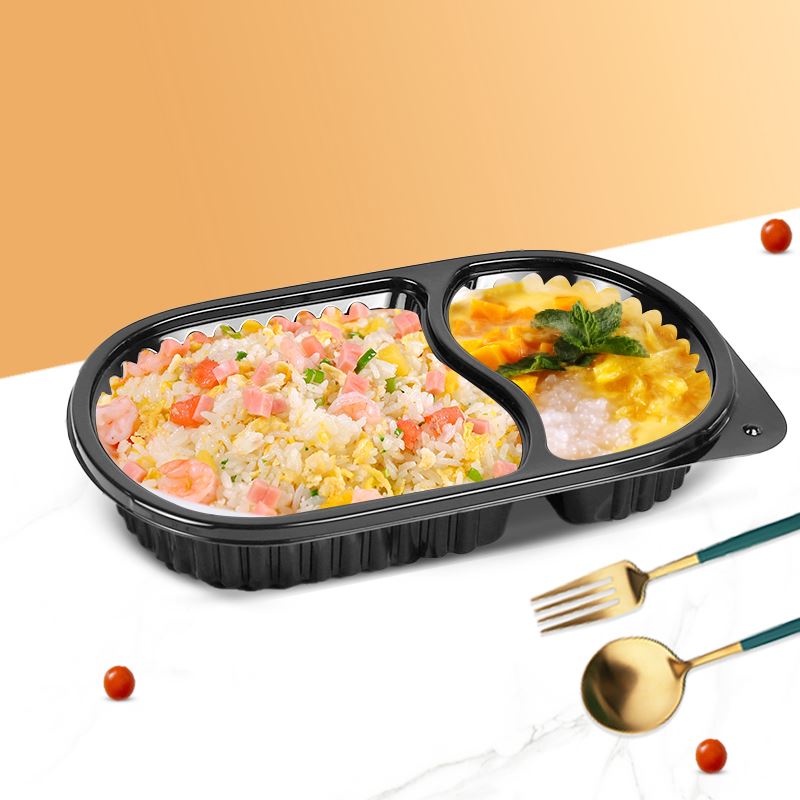 Högkvalitativ Thermoform 3-fack Vit Clamshell To Go-lådor Lunchbehållare 9x9 ...