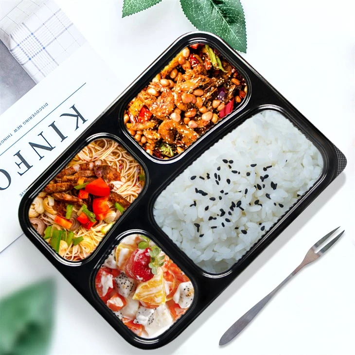 Bento Lunchbox Disponibel Svart 4-fack
