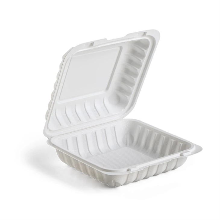 Clamshell 9x9 MFPP gångjärnsförsedd matbehållare