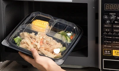 9x6 tum svart behållare förvaringskärl Plast Stapelbar att gå-låda Ta ut matf...
