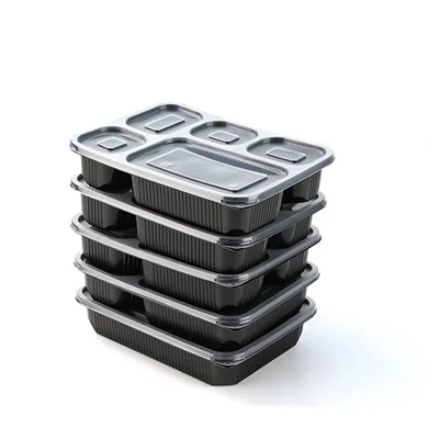Gratis Prov Svart Restaurang Lunch Bento Box 2 Fack Plast Takeaway Food Conta...