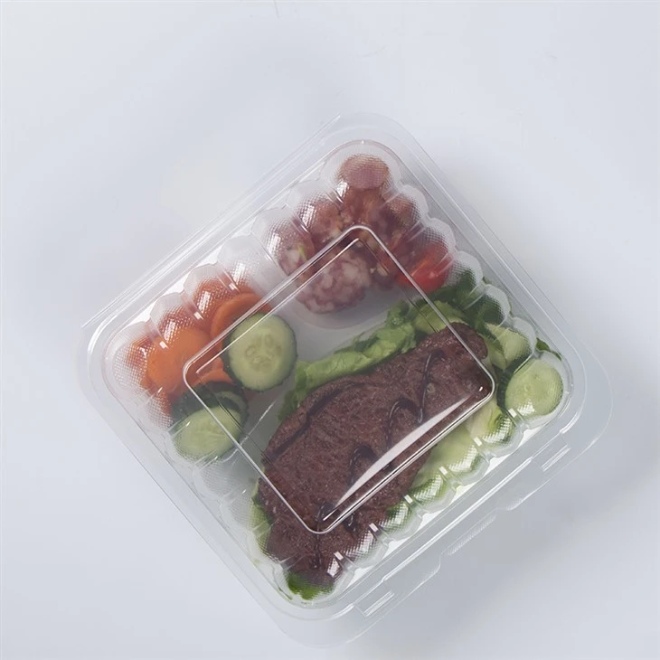 Transparent bärbar matbehållare
