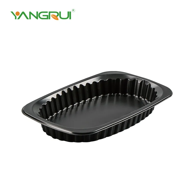 Svarta plastmatbrickor