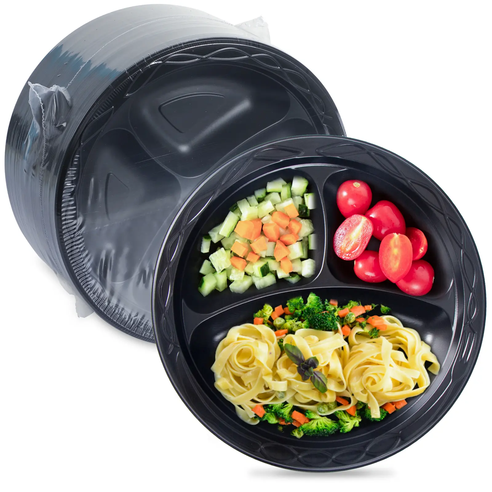 Svarta plastplattor