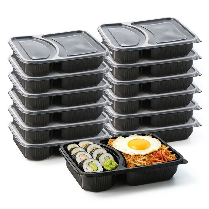 Måltidsförberedande svart behållare