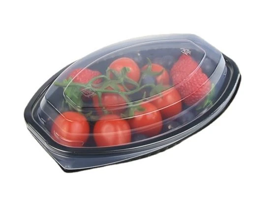 Ovala PP plastmatbehållare med lock