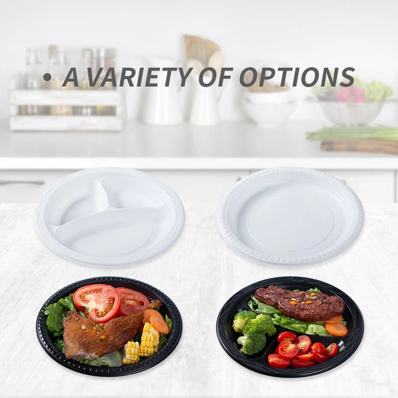 3 compartment plastic plates
