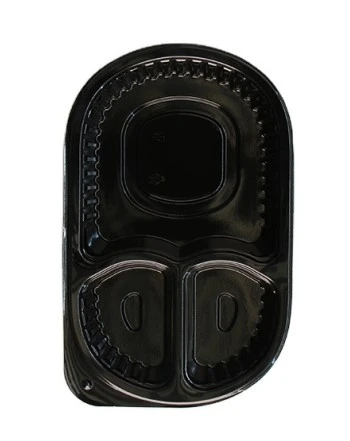 124 02 Oval 3 Compartment Food Container Oval 3 Compartment Food Container